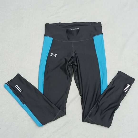 Under armour Pants - Under Armour Women&#039;s Heat Gear Grey Turquoise Compression Leggings Size XL